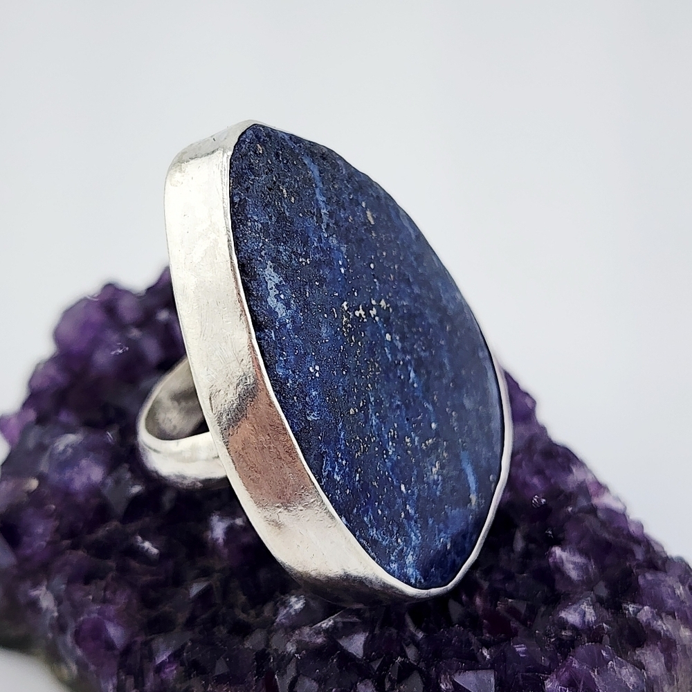 LAPIS LAZULI HANDMADE RING Sz 7 - Picture 5 of 12